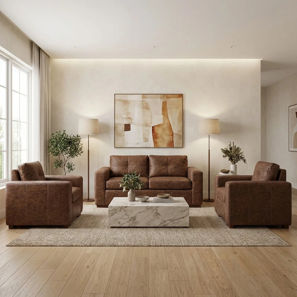 Living Franco 211 - Cuero Sintético Auris Café