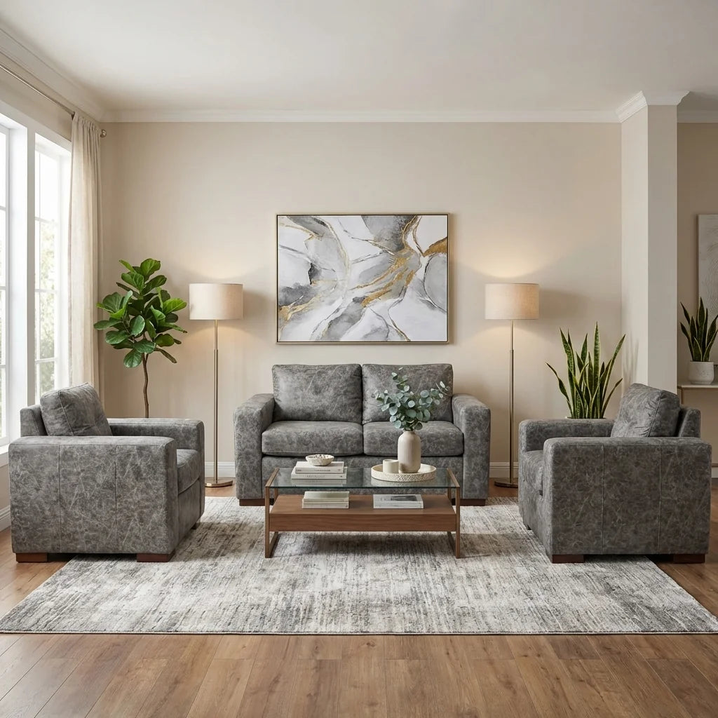 Living Franco 211 - Cuero Sintético Auris Gris