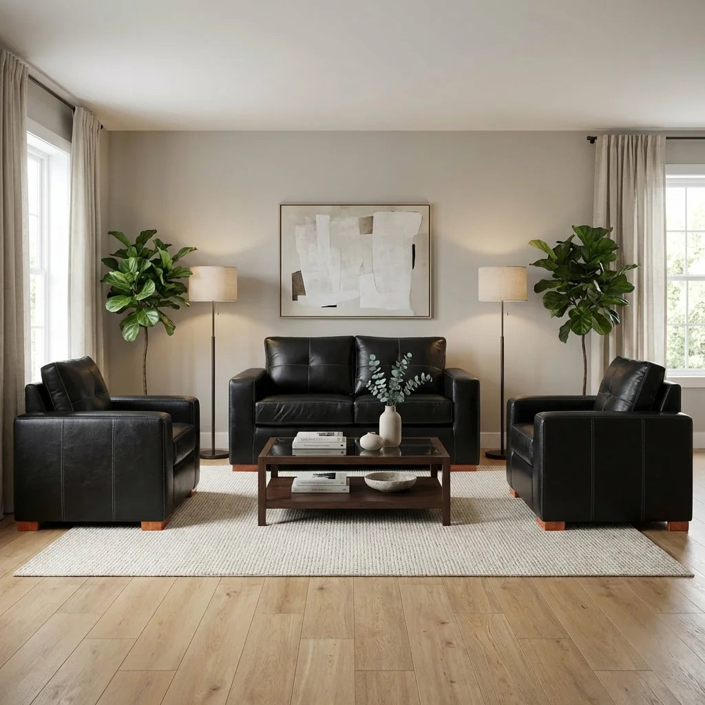 Living Franco 211 - Cuero Sintético Pu Negro