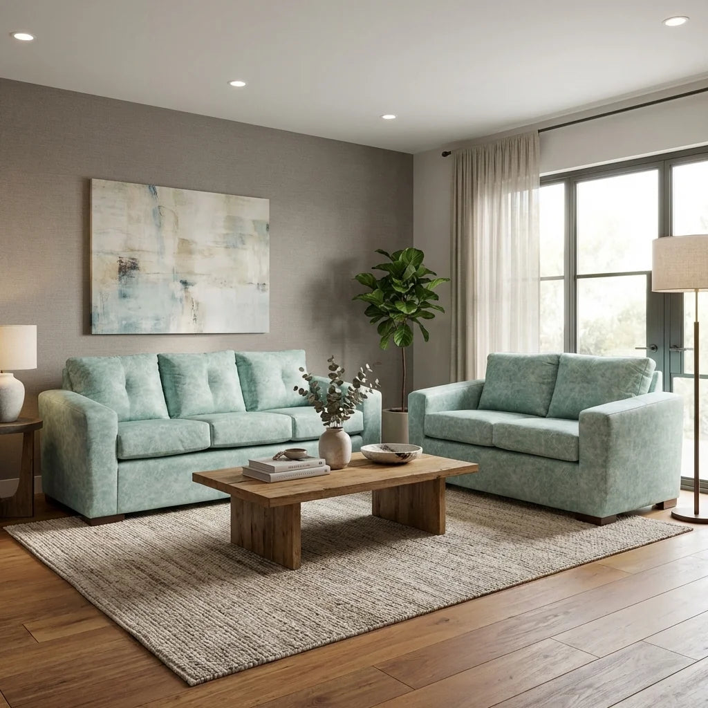 Living Franco 32 - Cuero Sintético Auris Verde Agua