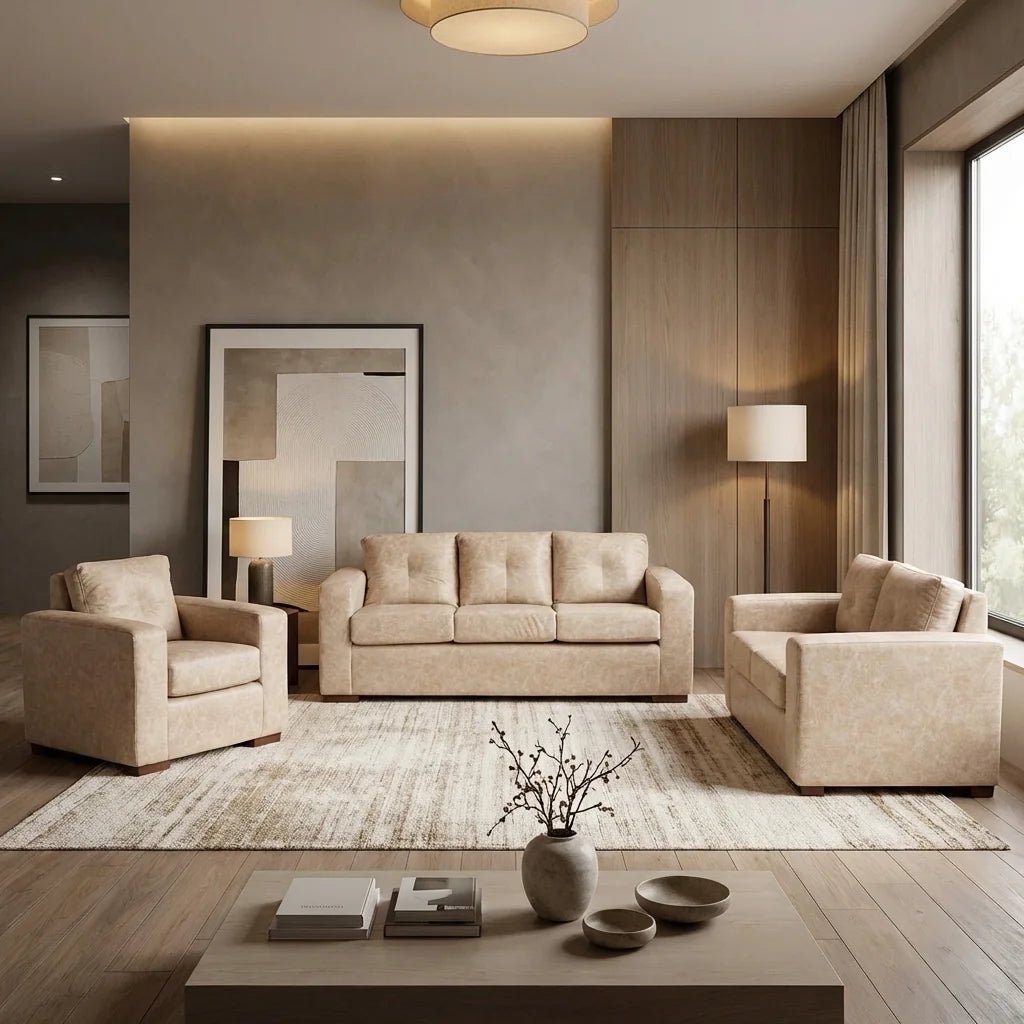 Living Franco 321 - Cuero Sintético Auris Beige