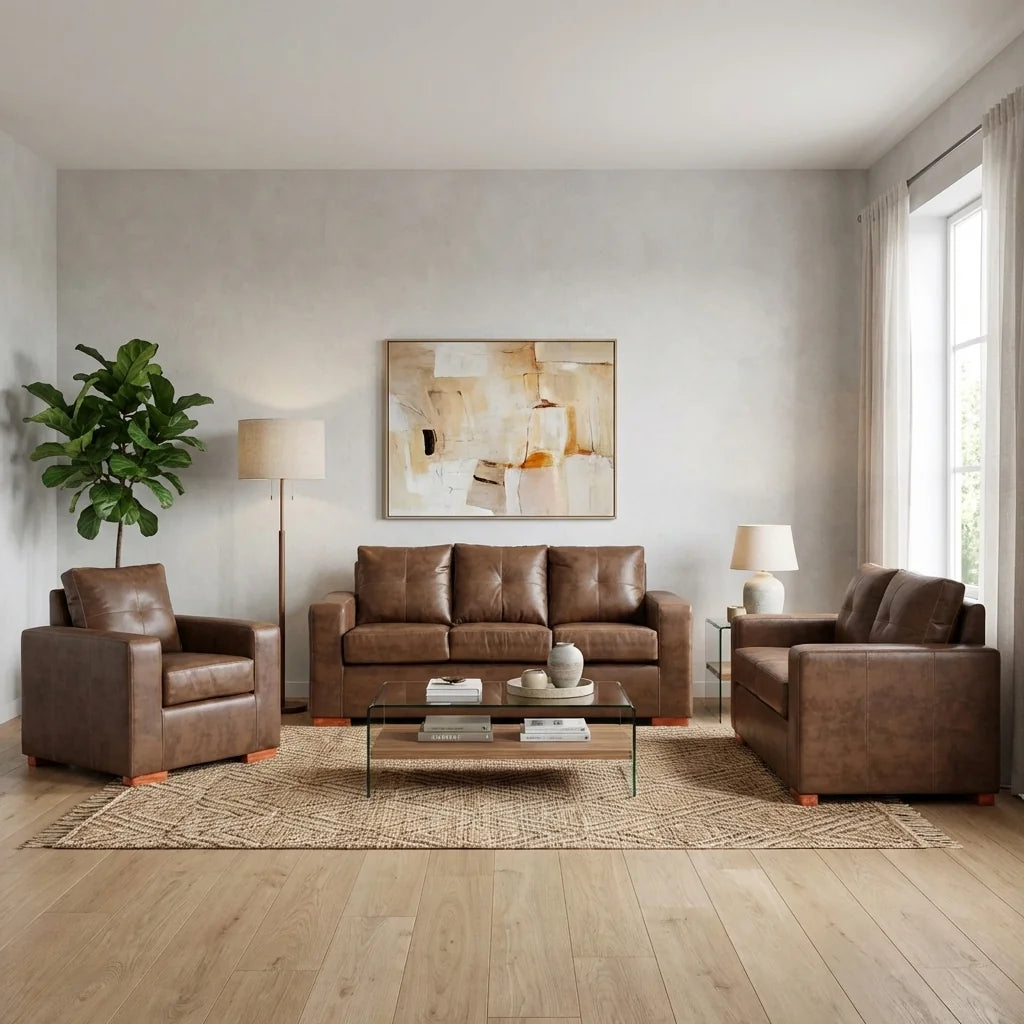 Living Franco 321 - Cuero Sintético Pu Caramelo