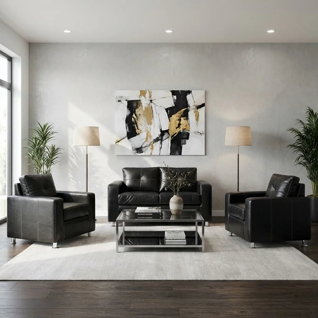Living George 211 - Cuero Sintético Pu Negro