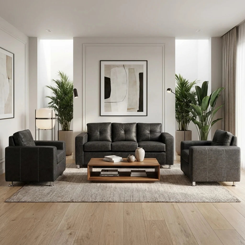 Living George 311 - Cuero Sintético Auris Negro