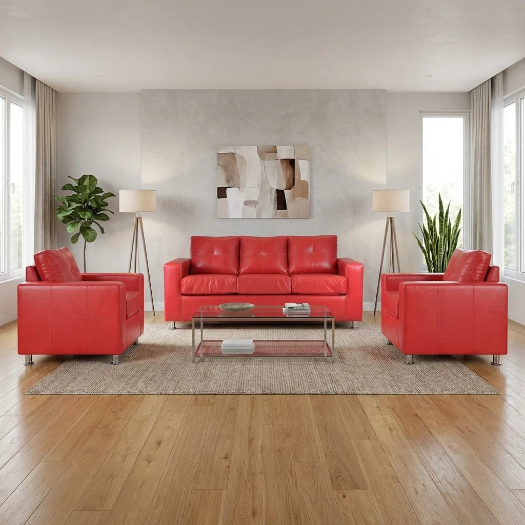 Living George 311 - Cuero Sintético Pu Rojo