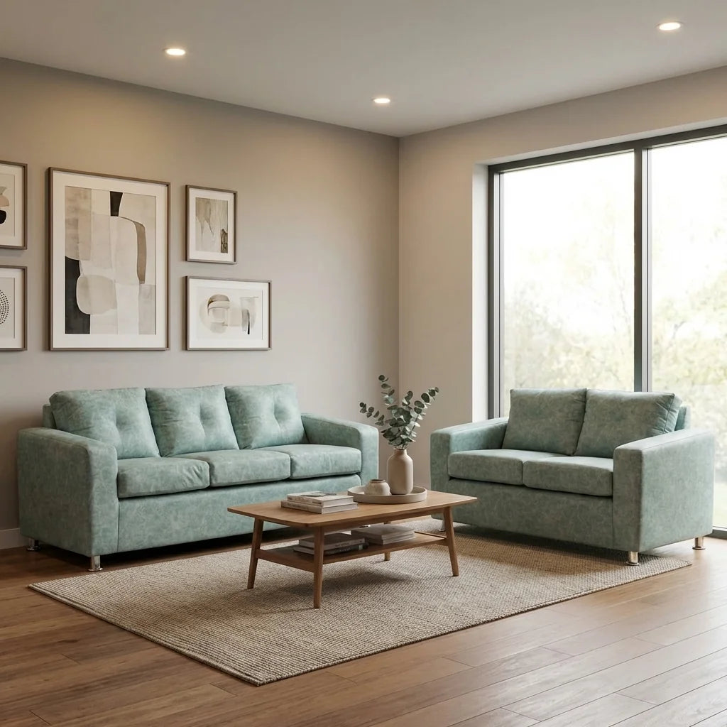 Living George 32 - Cuero Sintético Auris Verde Agua