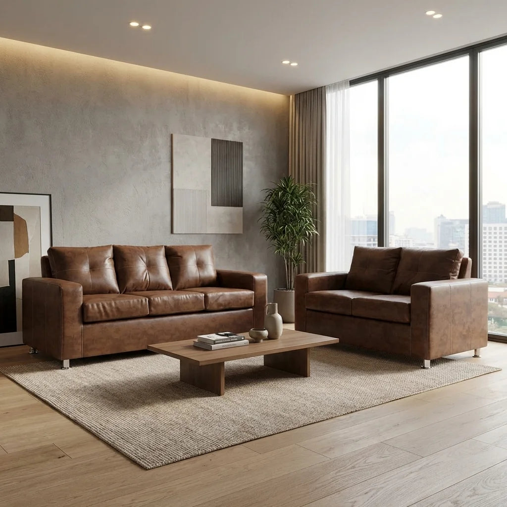 Living George 32 - Cuero Sintético Pu Caramelo