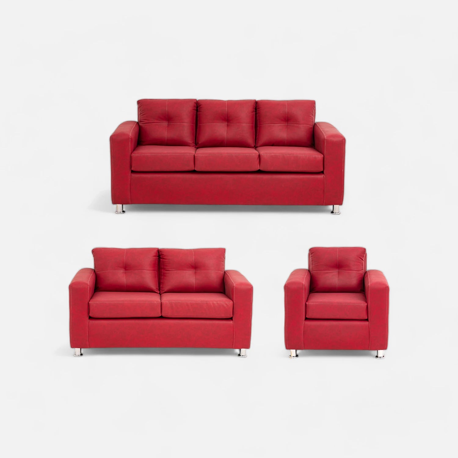 Living George 321 - Cuero Sintético Auris Burdeo