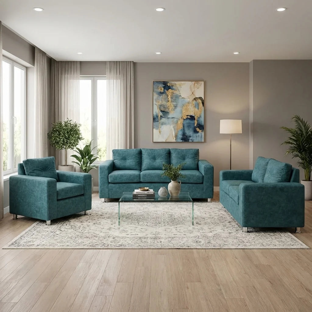 Living George 321 - Cuero Sintético Auris Azul Petróleo