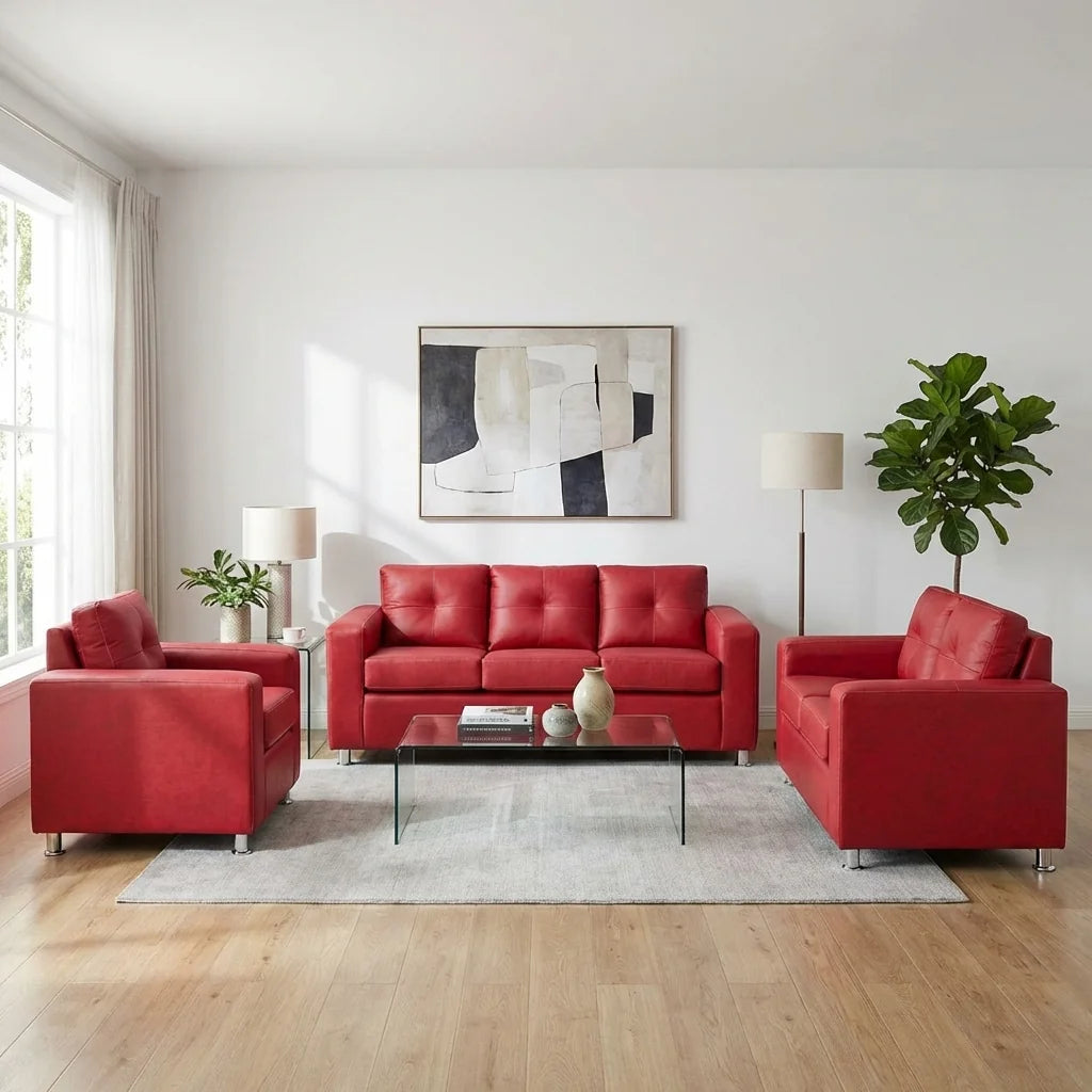 Living George 321 - Cuero Sintético Auris Burdeo