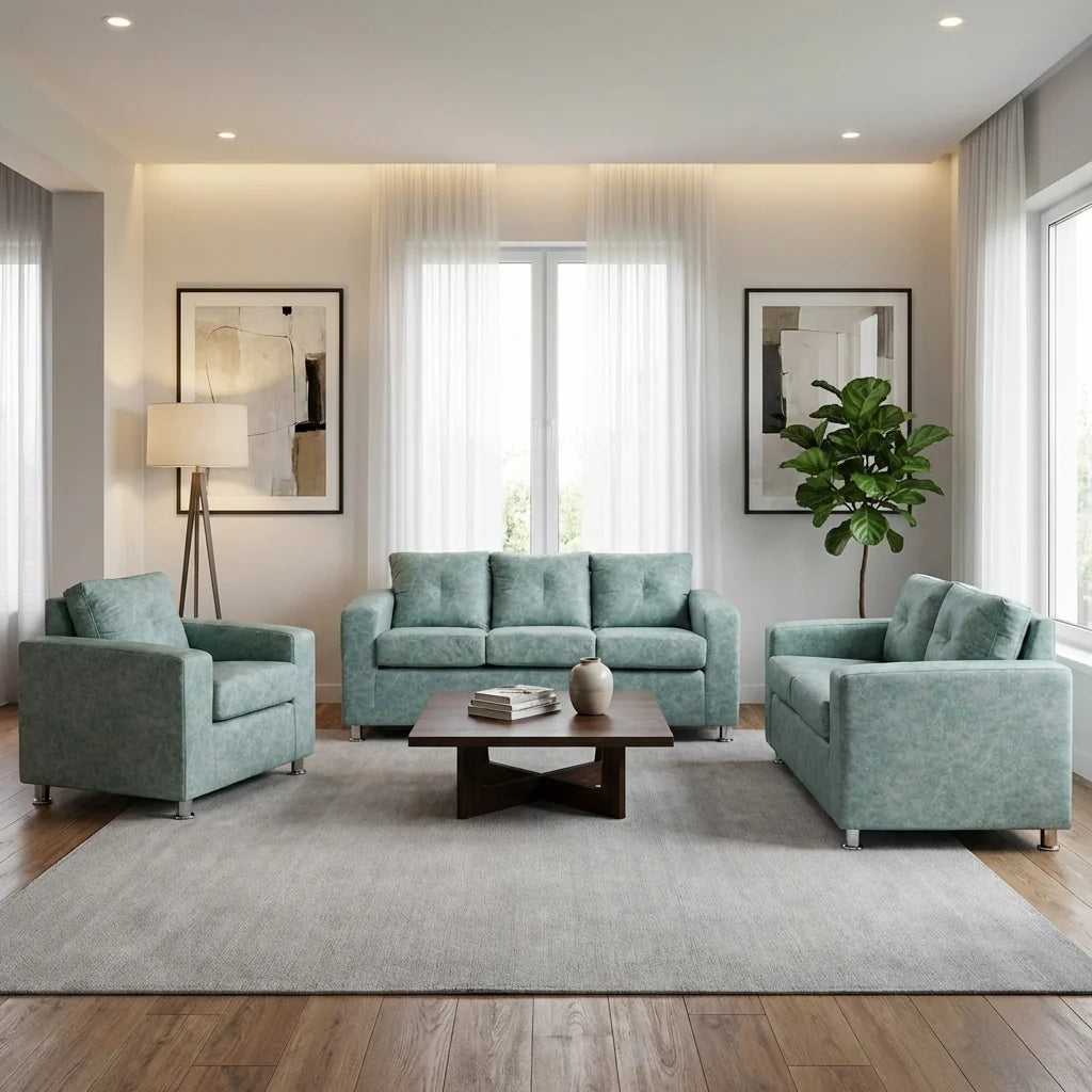 Living George 321 - Cuero Sintético Auris Verde Agua