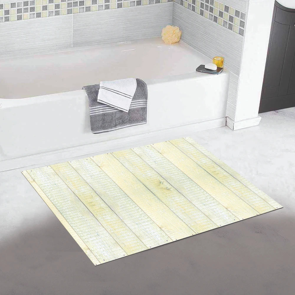 Alfombra Madera Vintage Amarilla