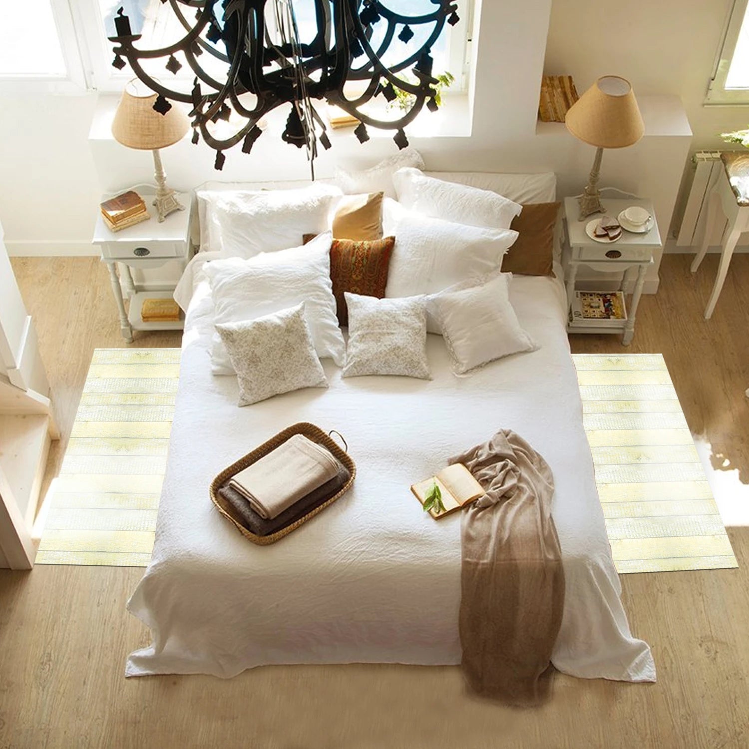 Alfombra Madera Vintage Amarilla