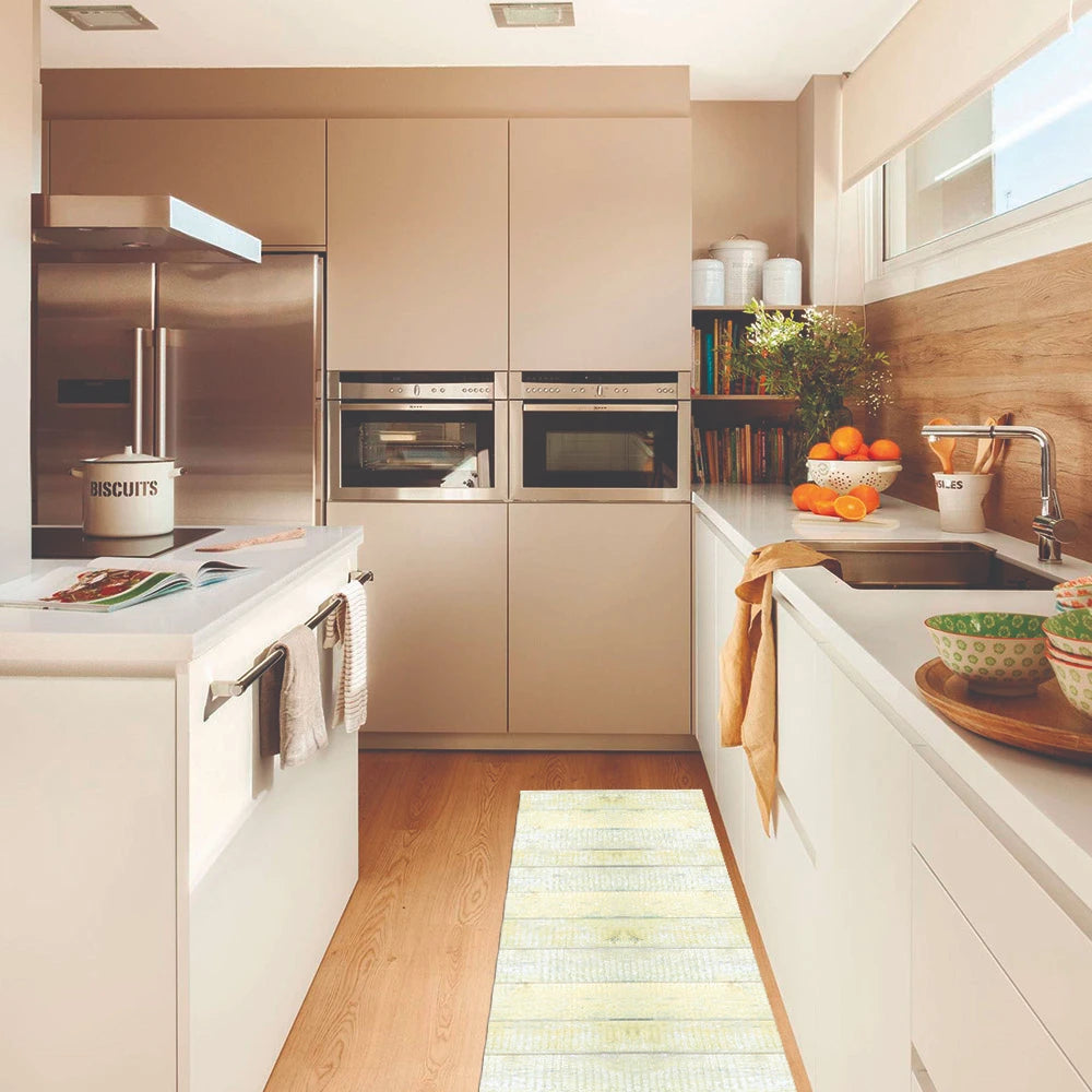 Alfombra Madera Vintage Amarilla