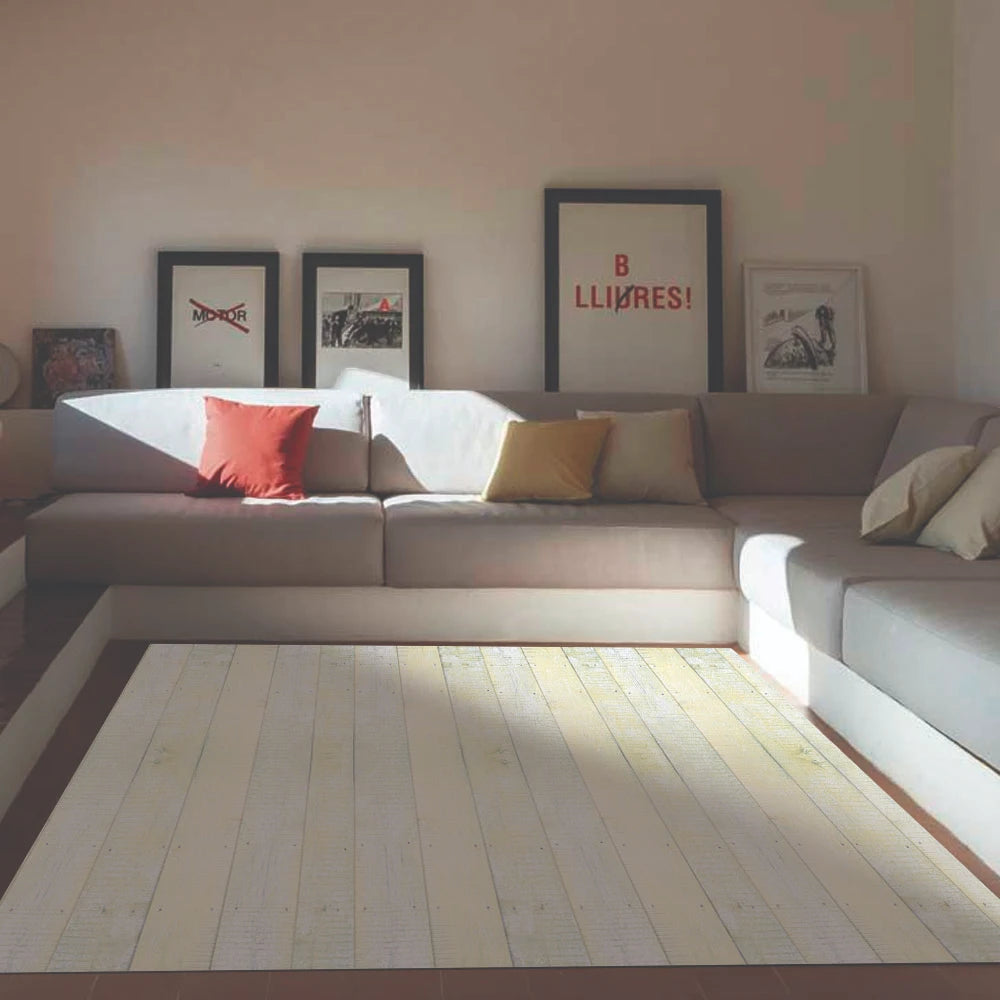 Alfombra Madera Vintage Amarilla