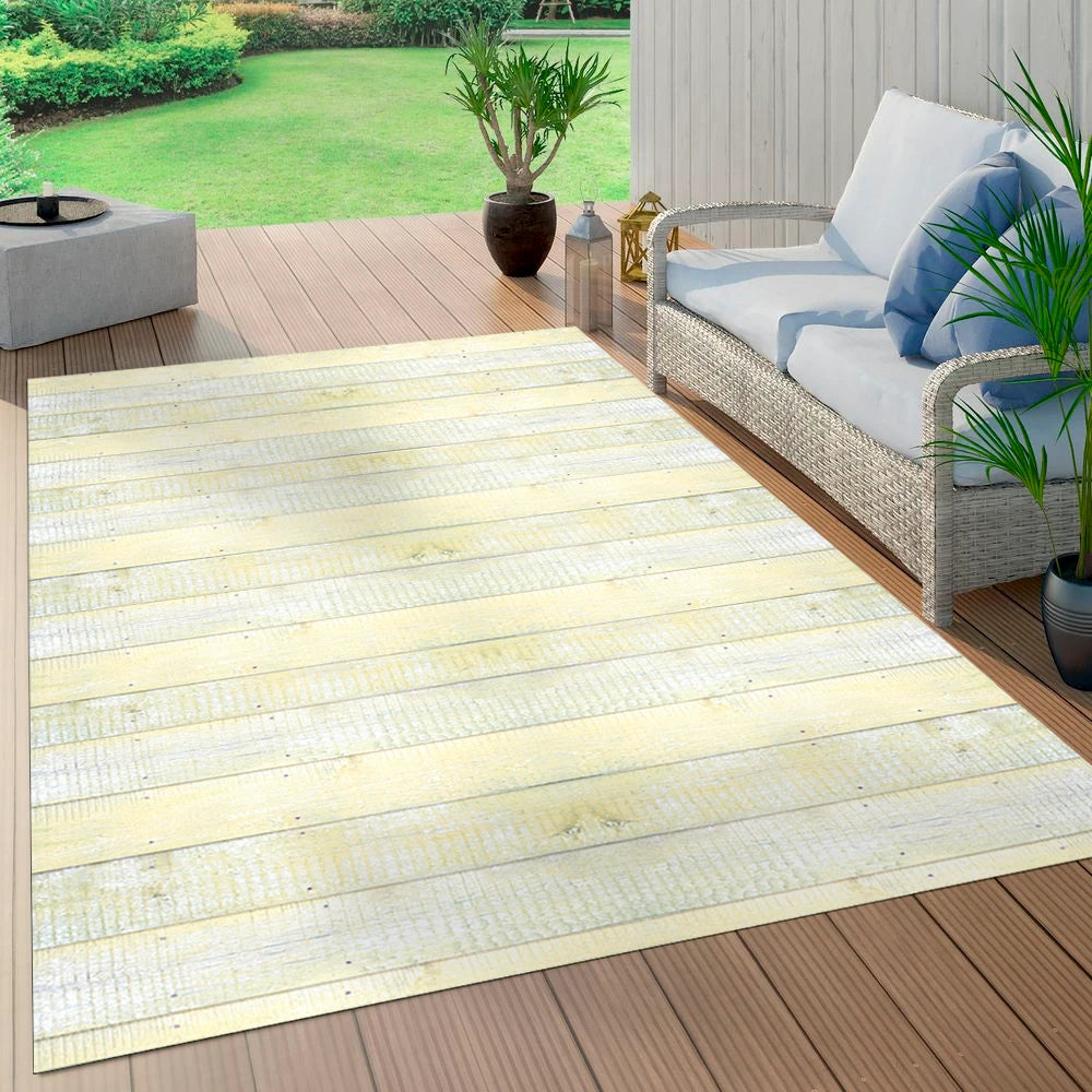 Alfombra Madera Vintage Amarilla