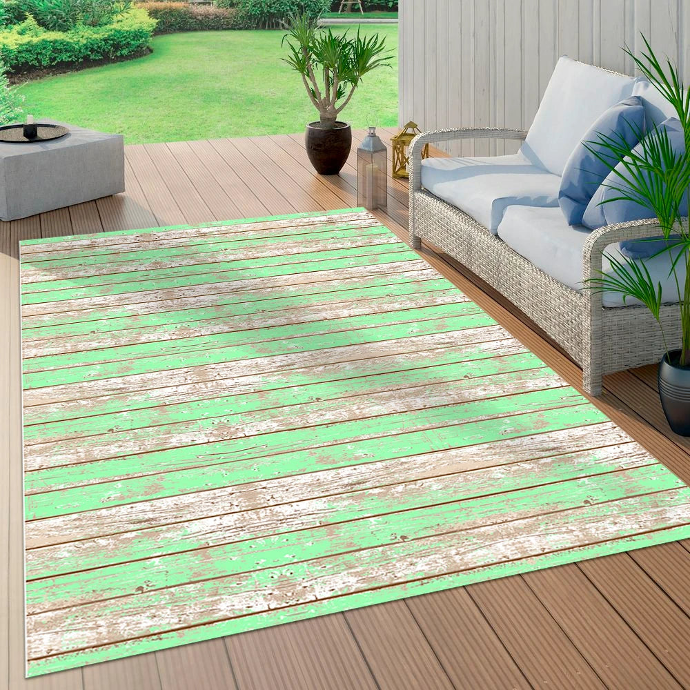 Alfombra Madera Vintage Verde