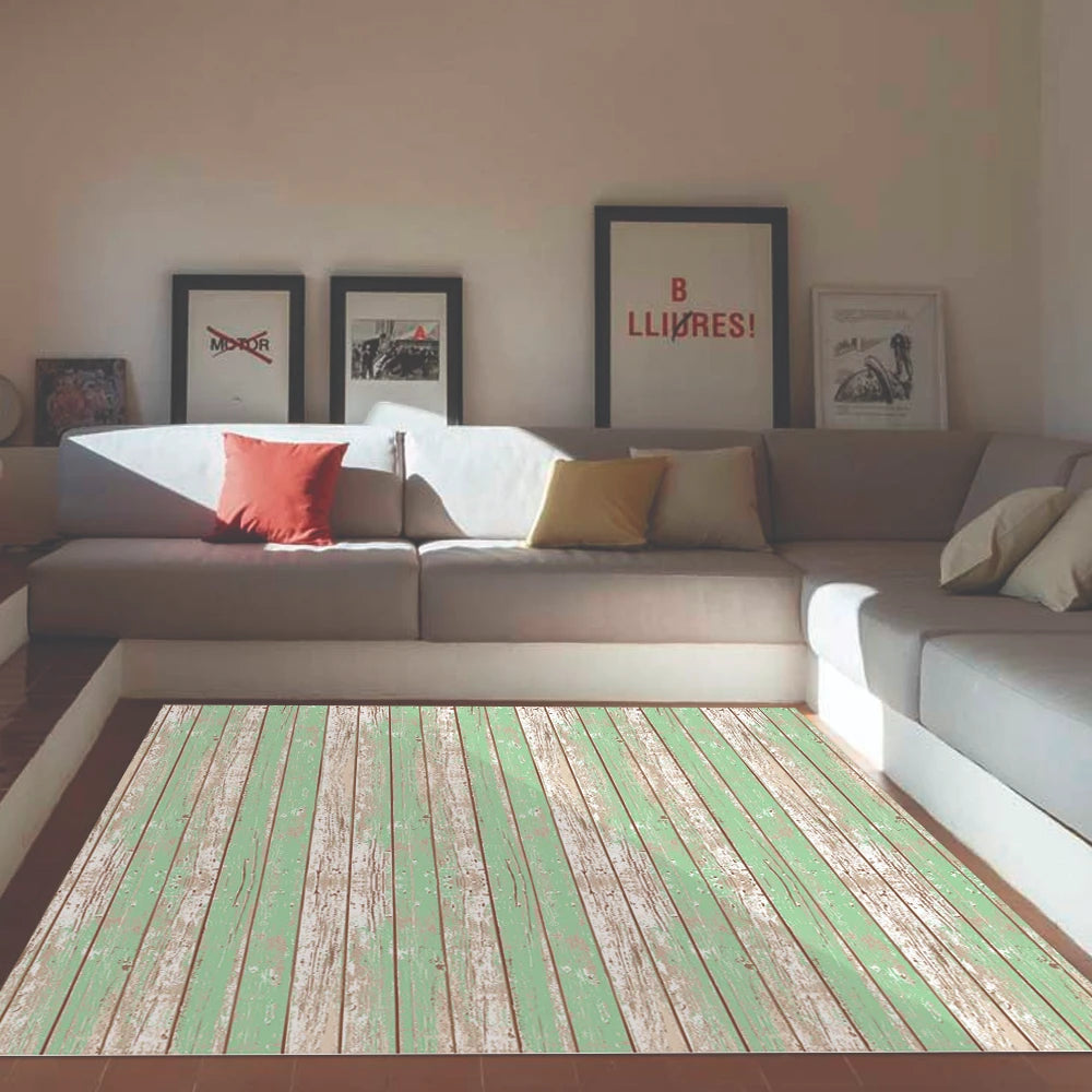 Alfombra Madera Vintage Verde