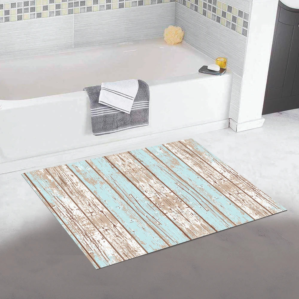 Alfombra Madera Vintage Azul