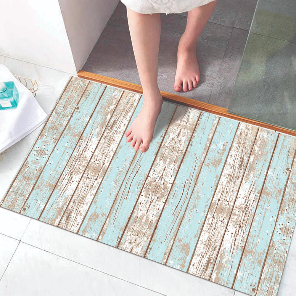 Alfombra Madera Vintage Azul