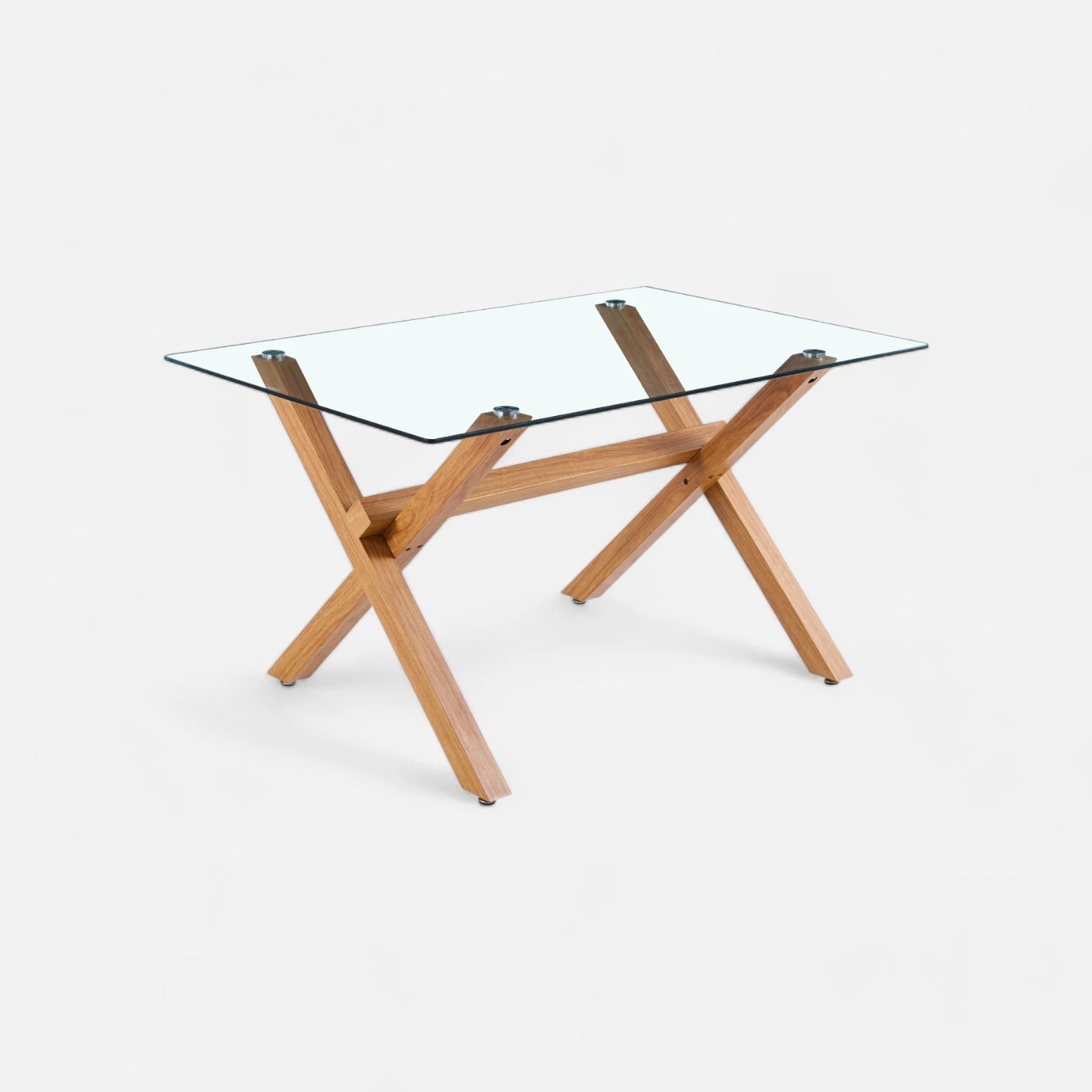 Mesa Nordic Cross Rectangular Vidrio 140 x 90 cms