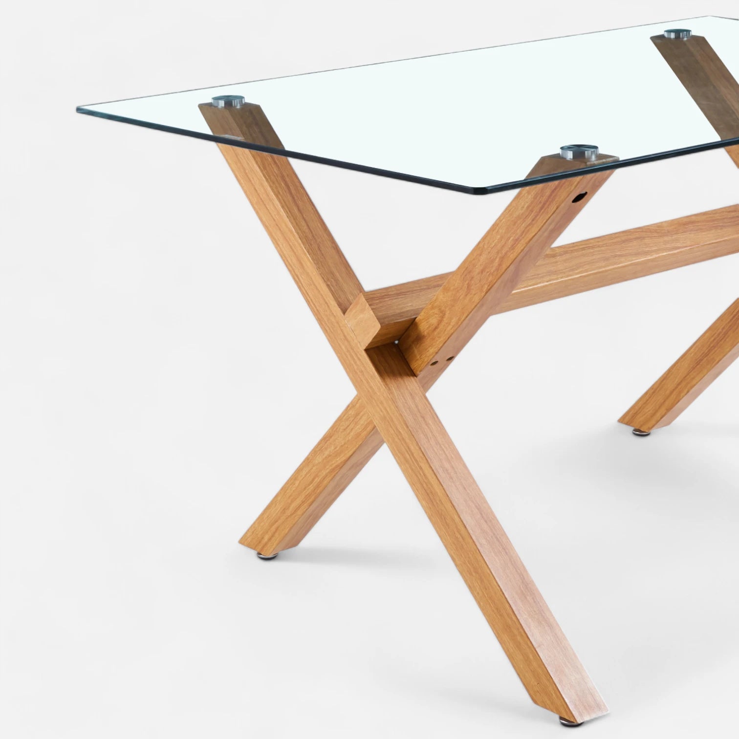 Mesa Nordic Cross Rectangular Vidrio 140 x 90 cms