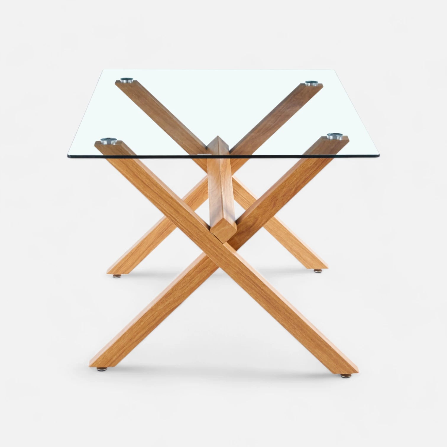 Mesa Nordic Cross Rectangular Vidrio 140 x 90 cms