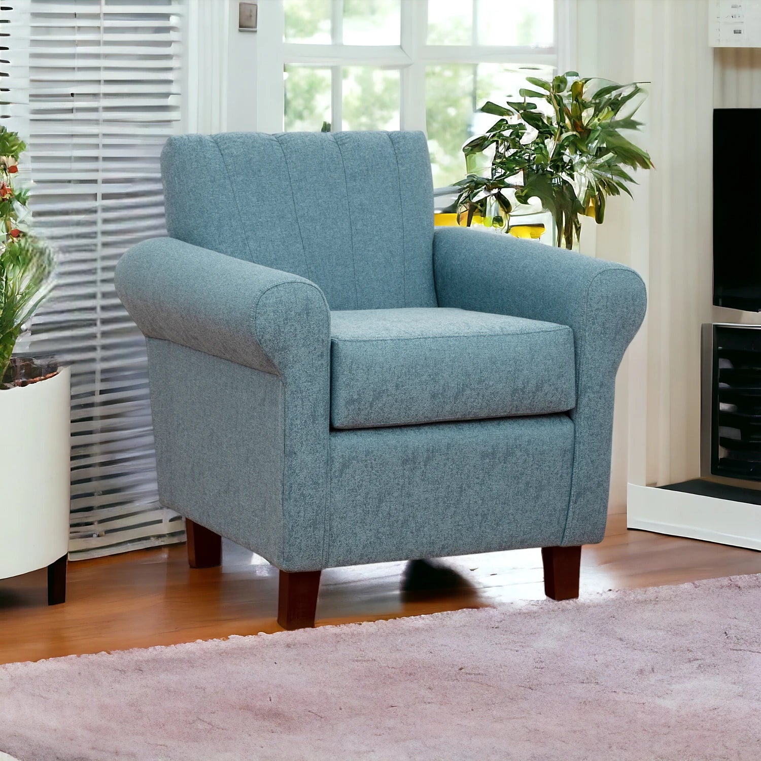 Poltrona Lucy - Tela Lino Sidelli Azul Claro