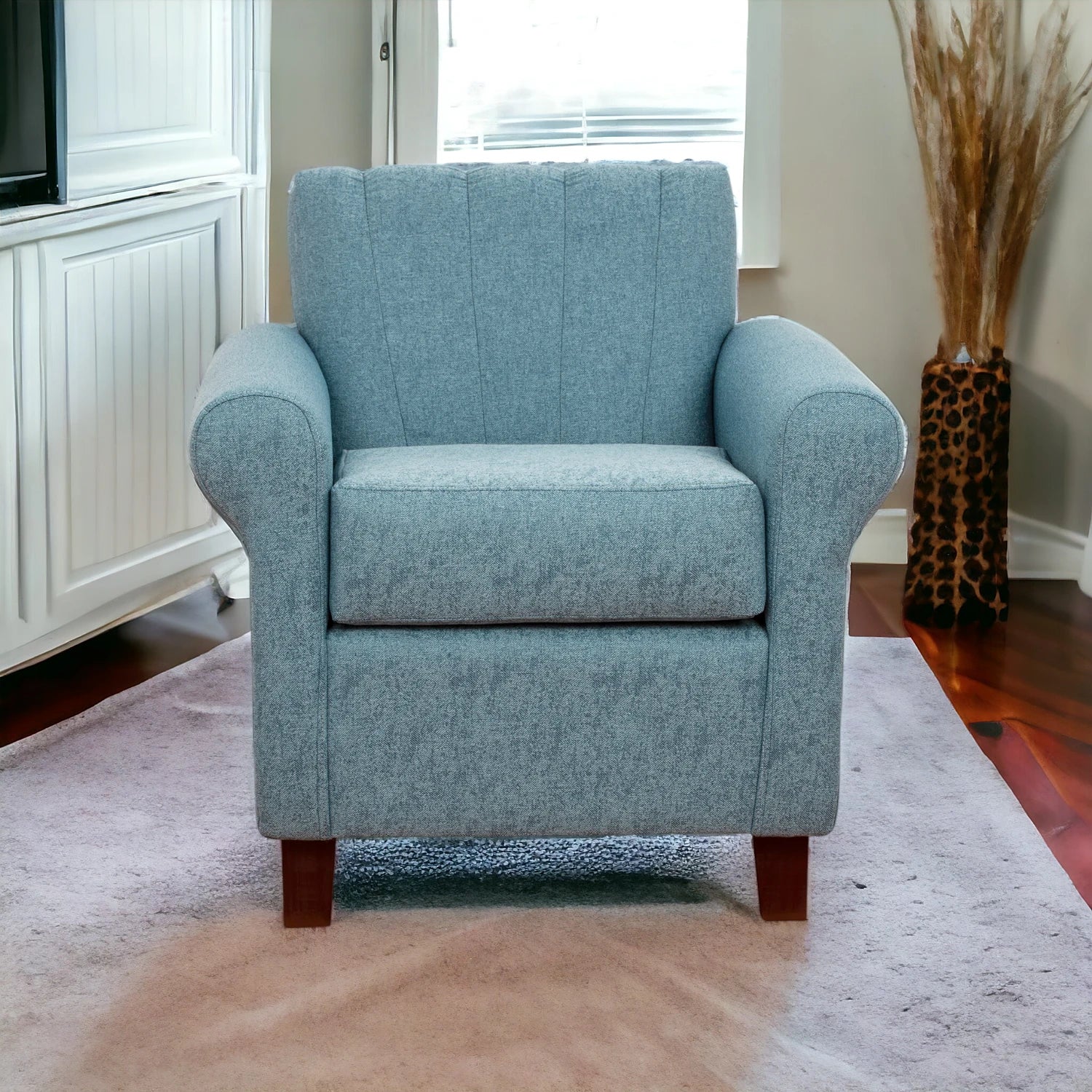 Poltrona Lucy - Tela Lino Sidelli Azul Claro