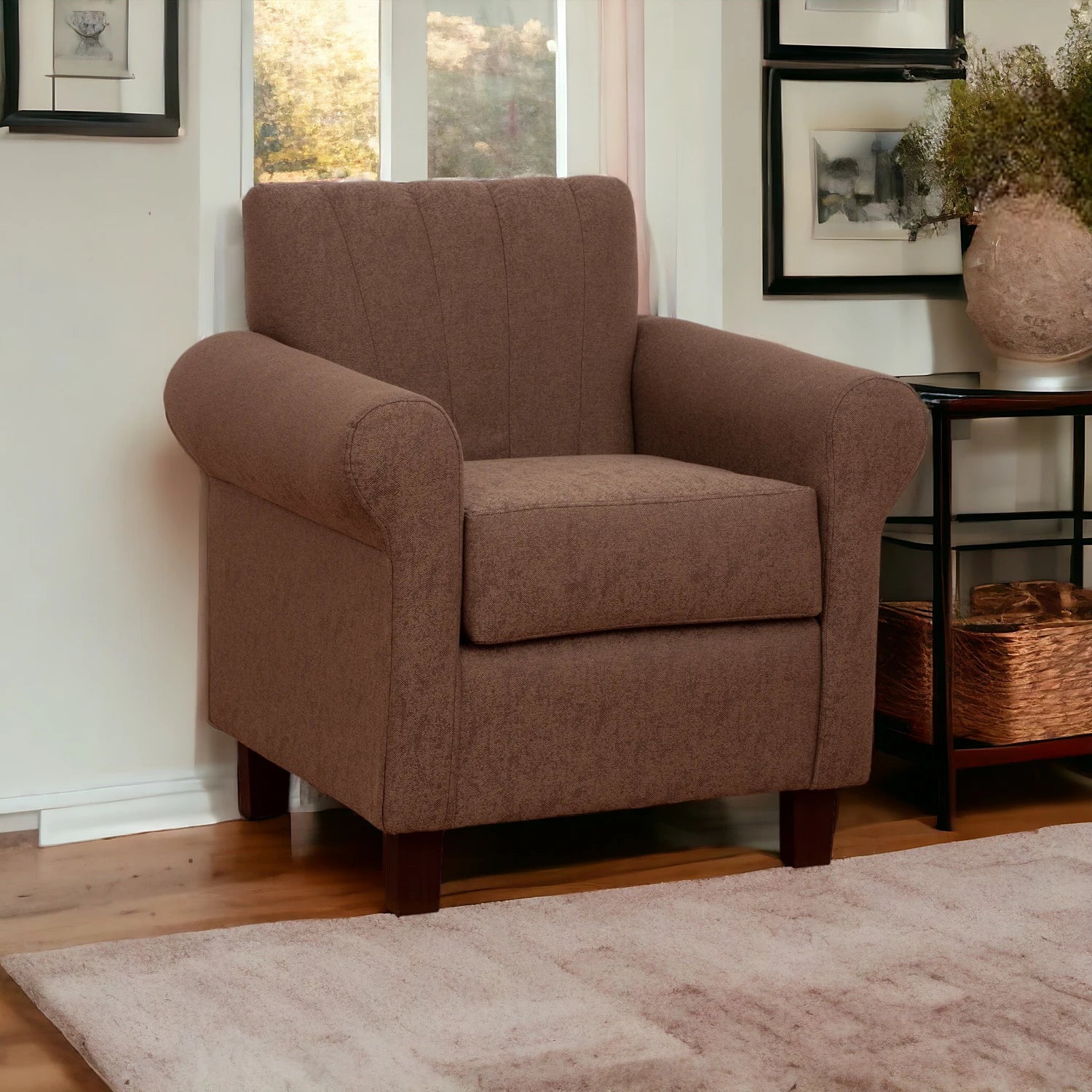 Poltrona Lucy - Tela Lino Sidelli Café