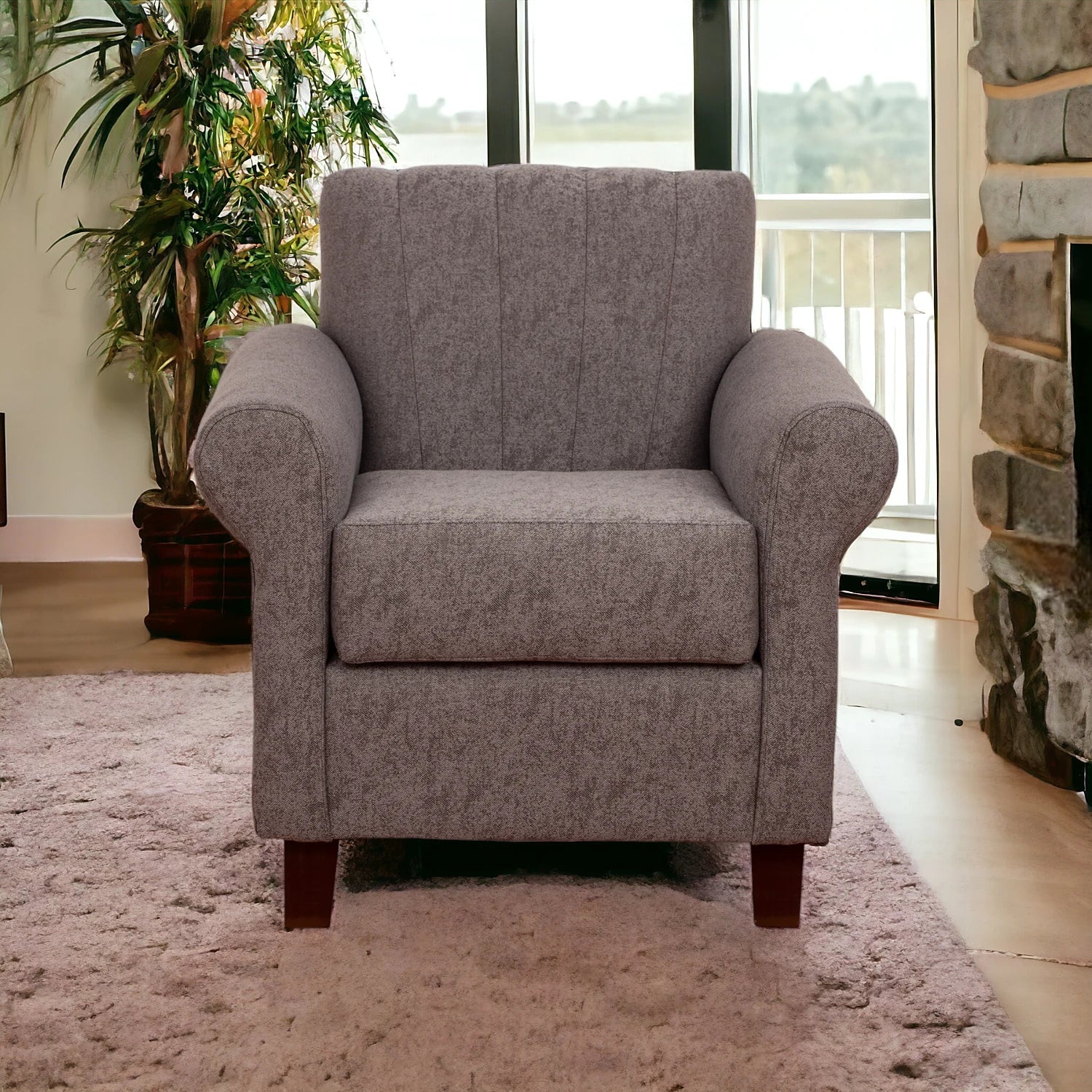 Poltrona Lucy - Tela Lino Sidelli Gris