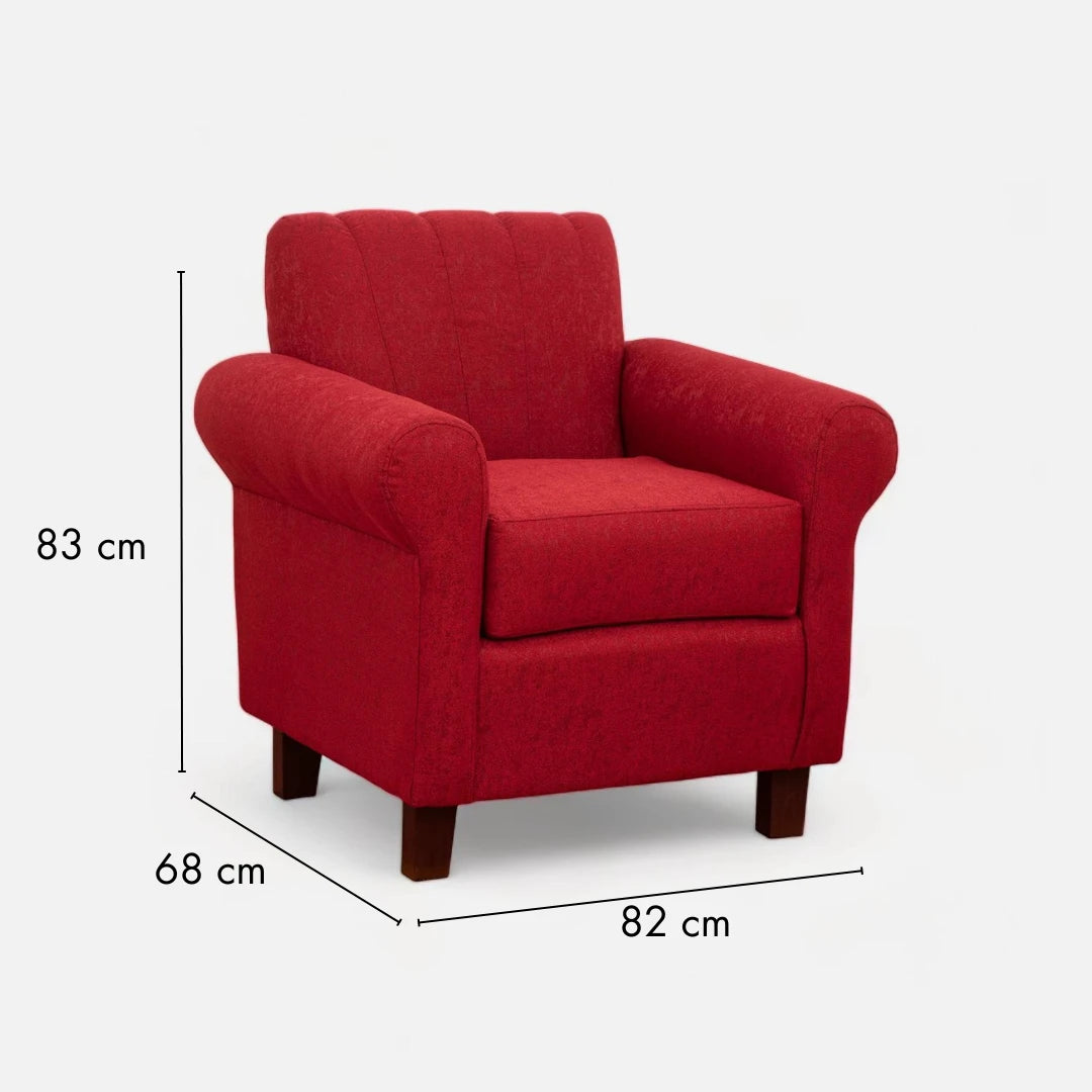 Poltrona Lucy - Tela Lino Sidelli Burdeo