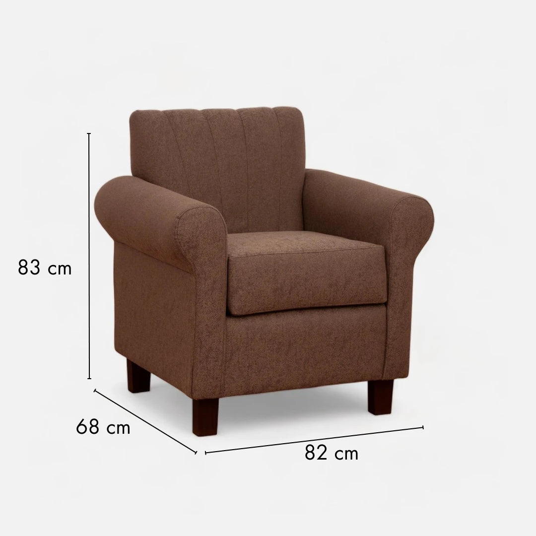 Poltrona Lucy - Tela Lino Sidelli Café