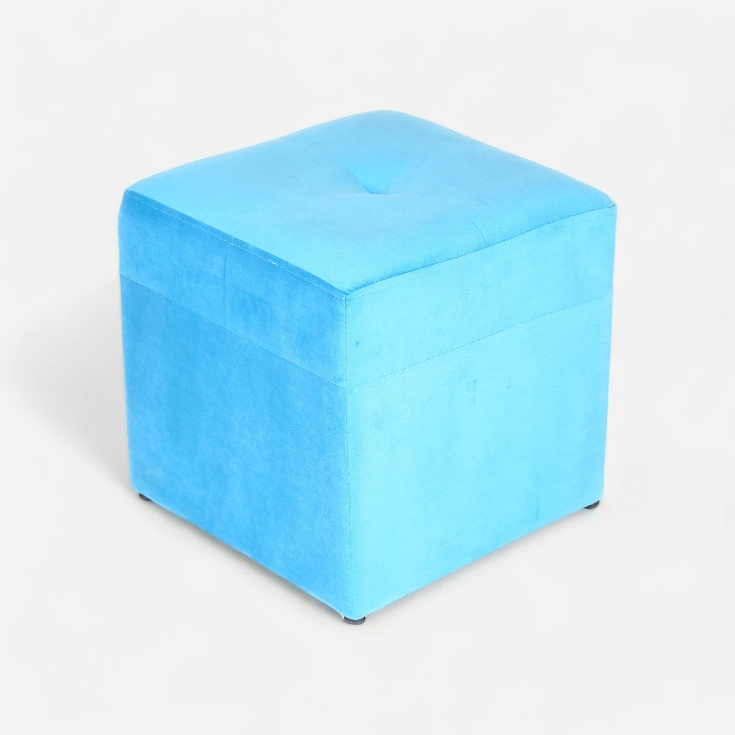 Pouf Cubo - Tela Felpa Turquesa