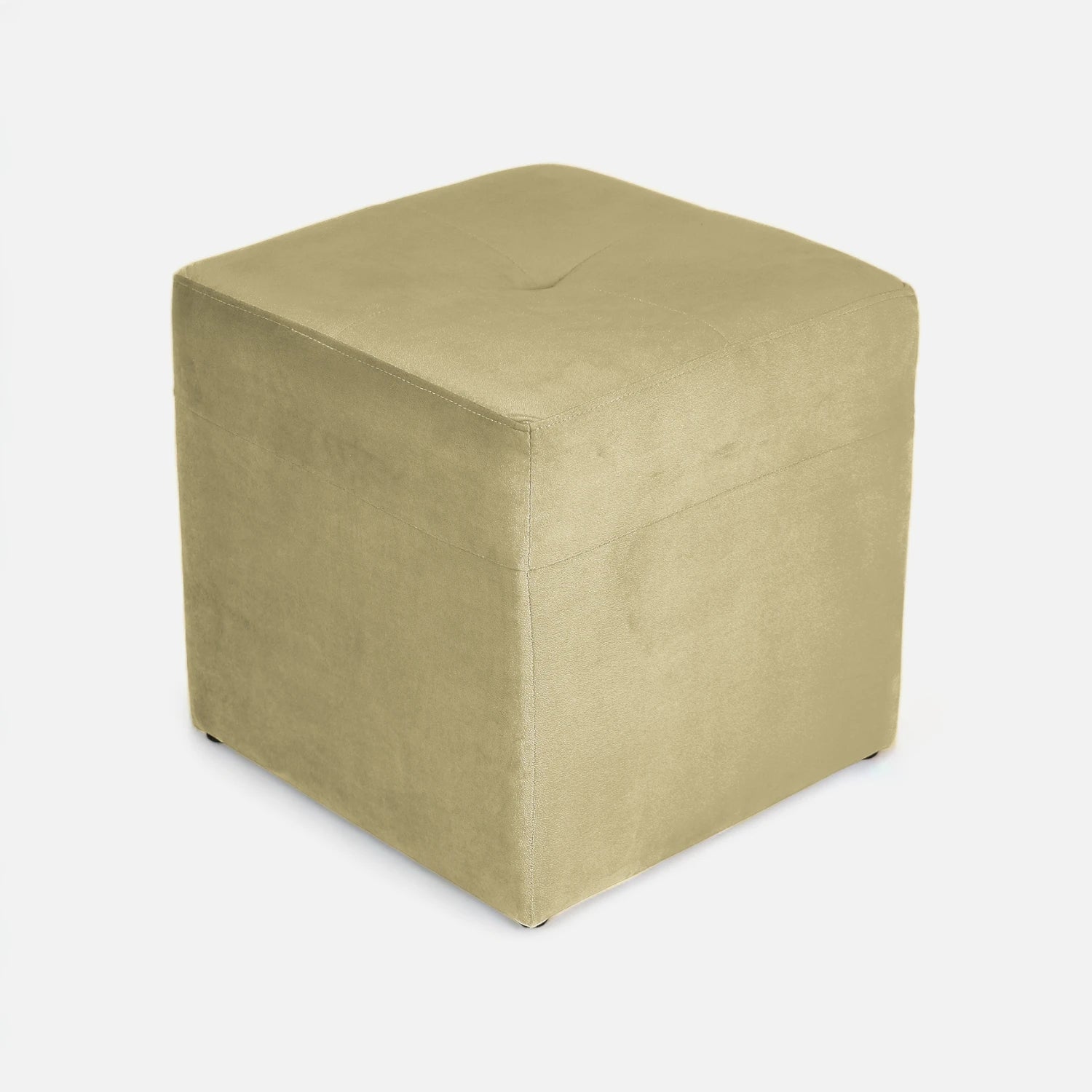 Pouf Cubo - Tela Felpa Verde Olivo