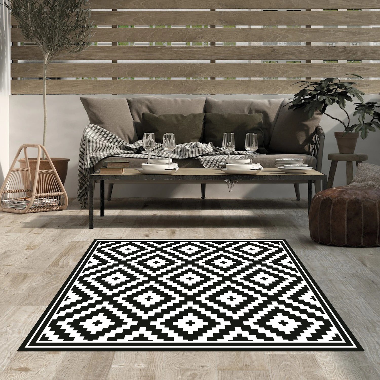 Alfombra Rombos Black