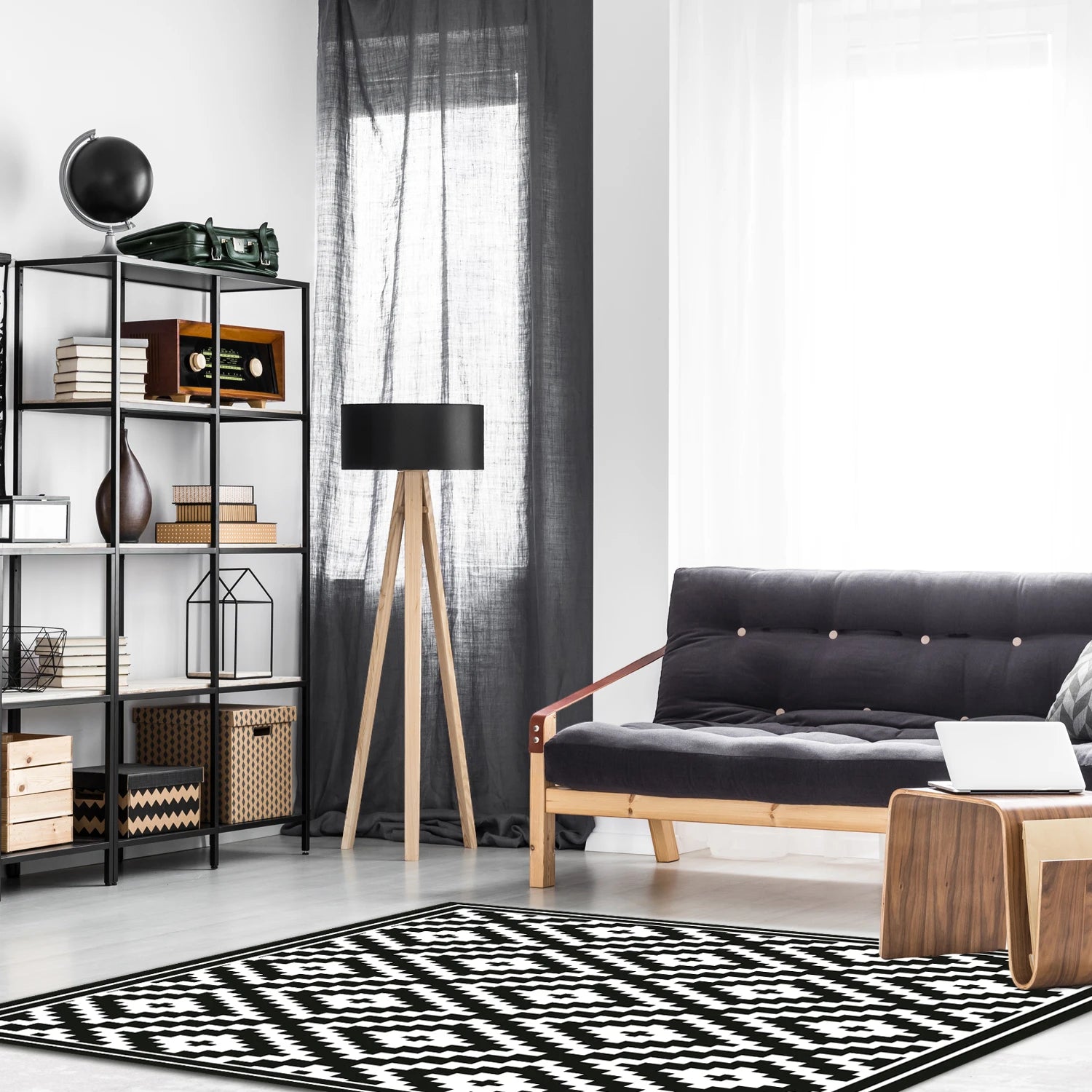 Alfombra Rombos Black