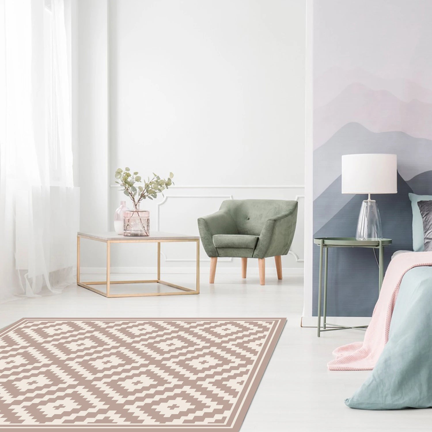 Alfombra Rombos Rosa