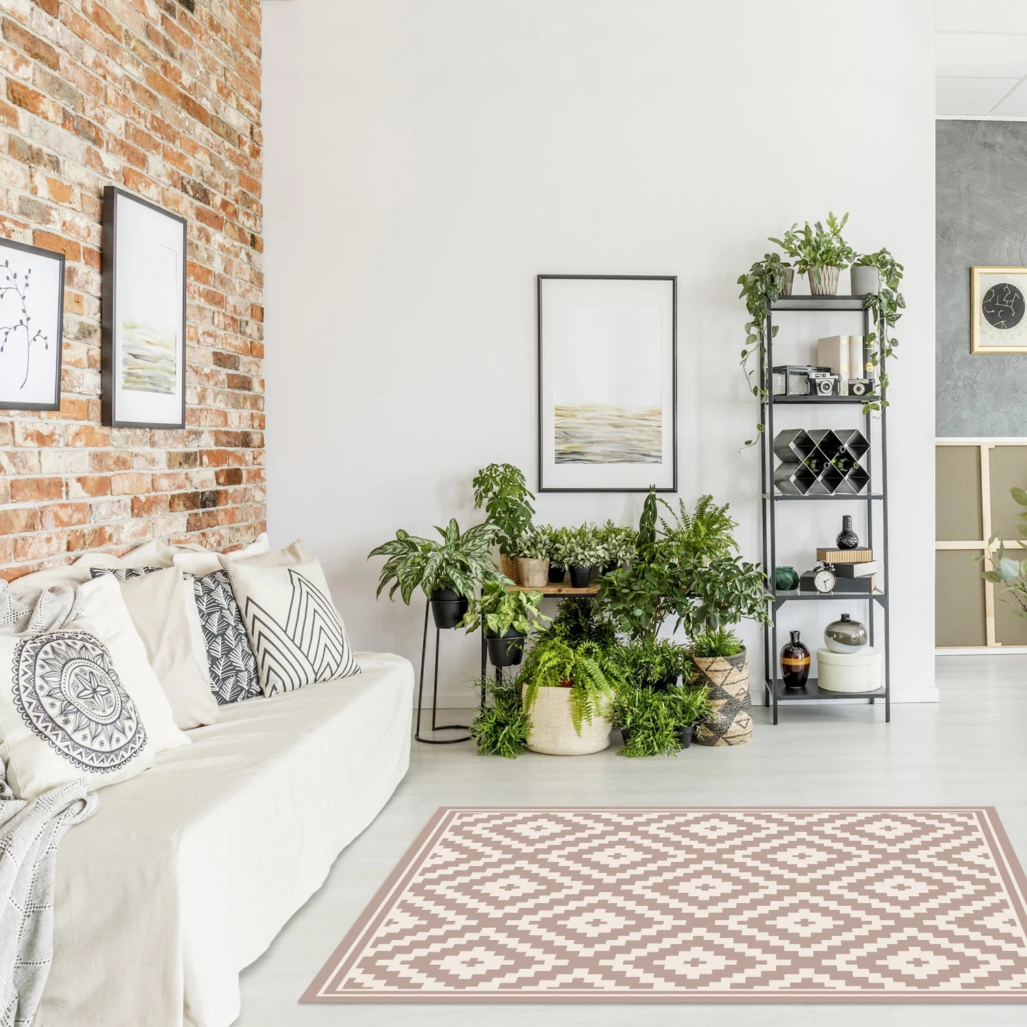 Alfombra Rombos Rosa