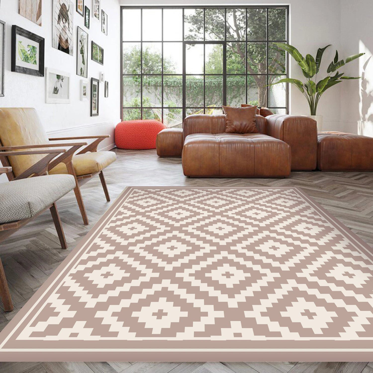 Alfombra Rombos Rosa