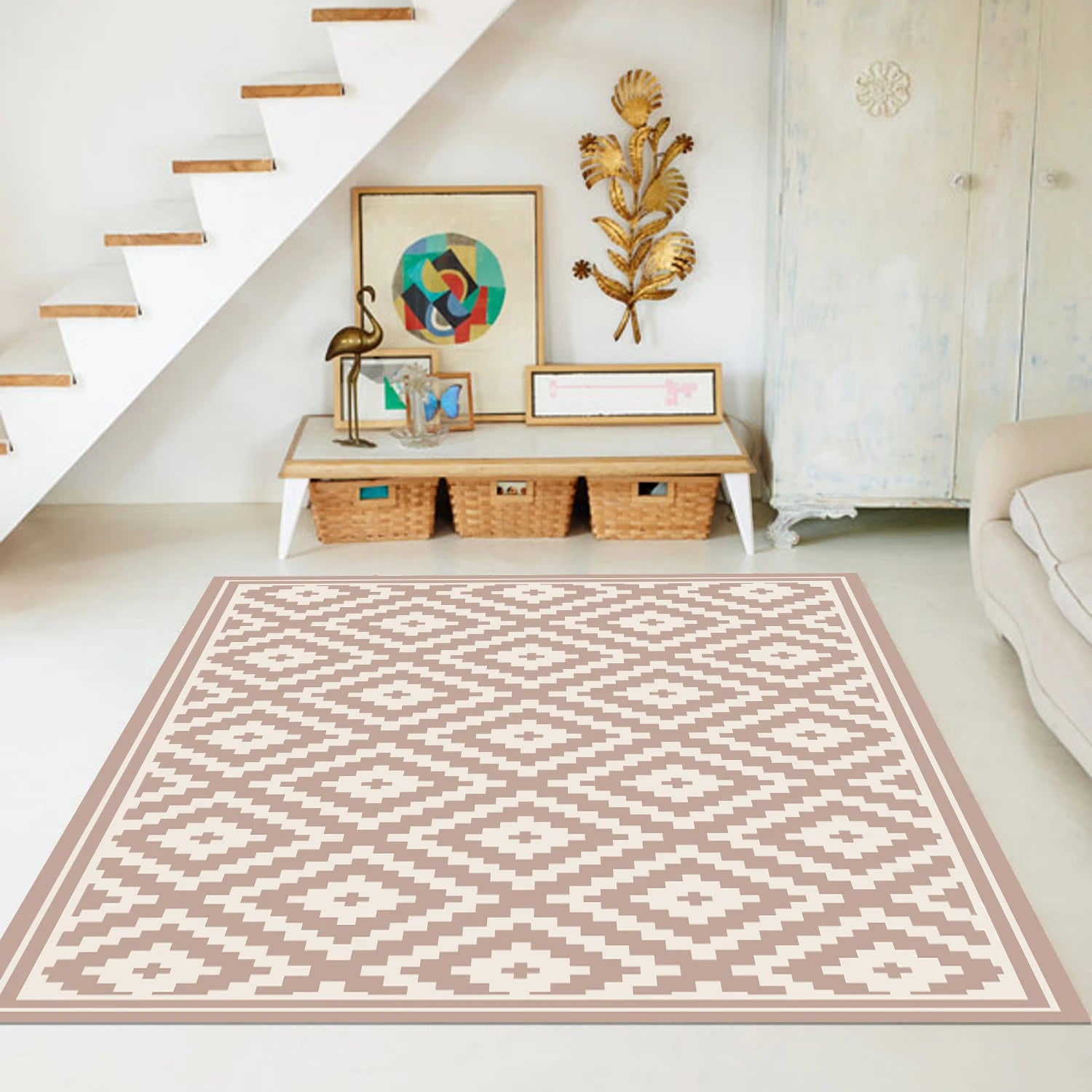 Alfombra Rombos Rosa