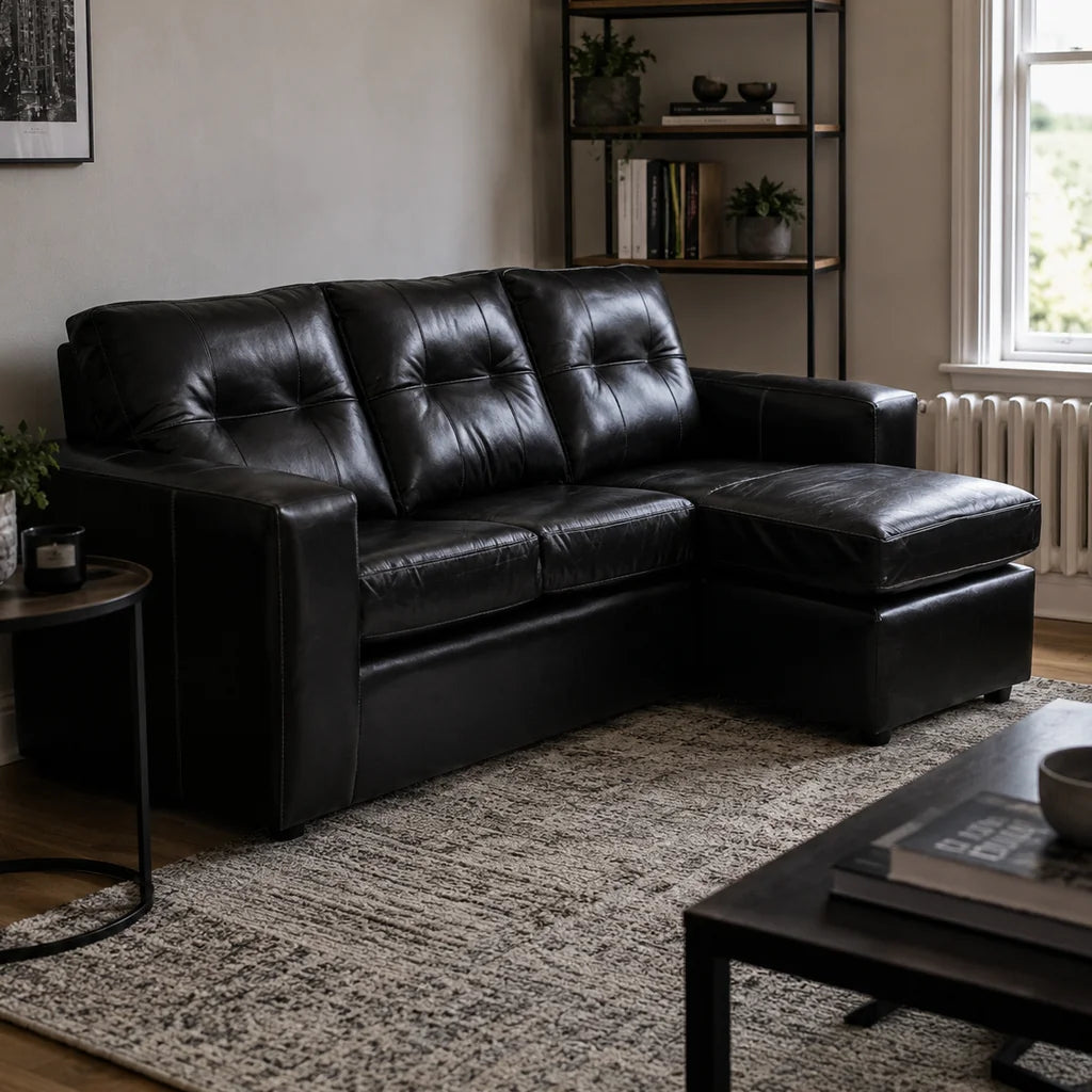 Seccional Emilia - Cuero Sintético Pu Negro