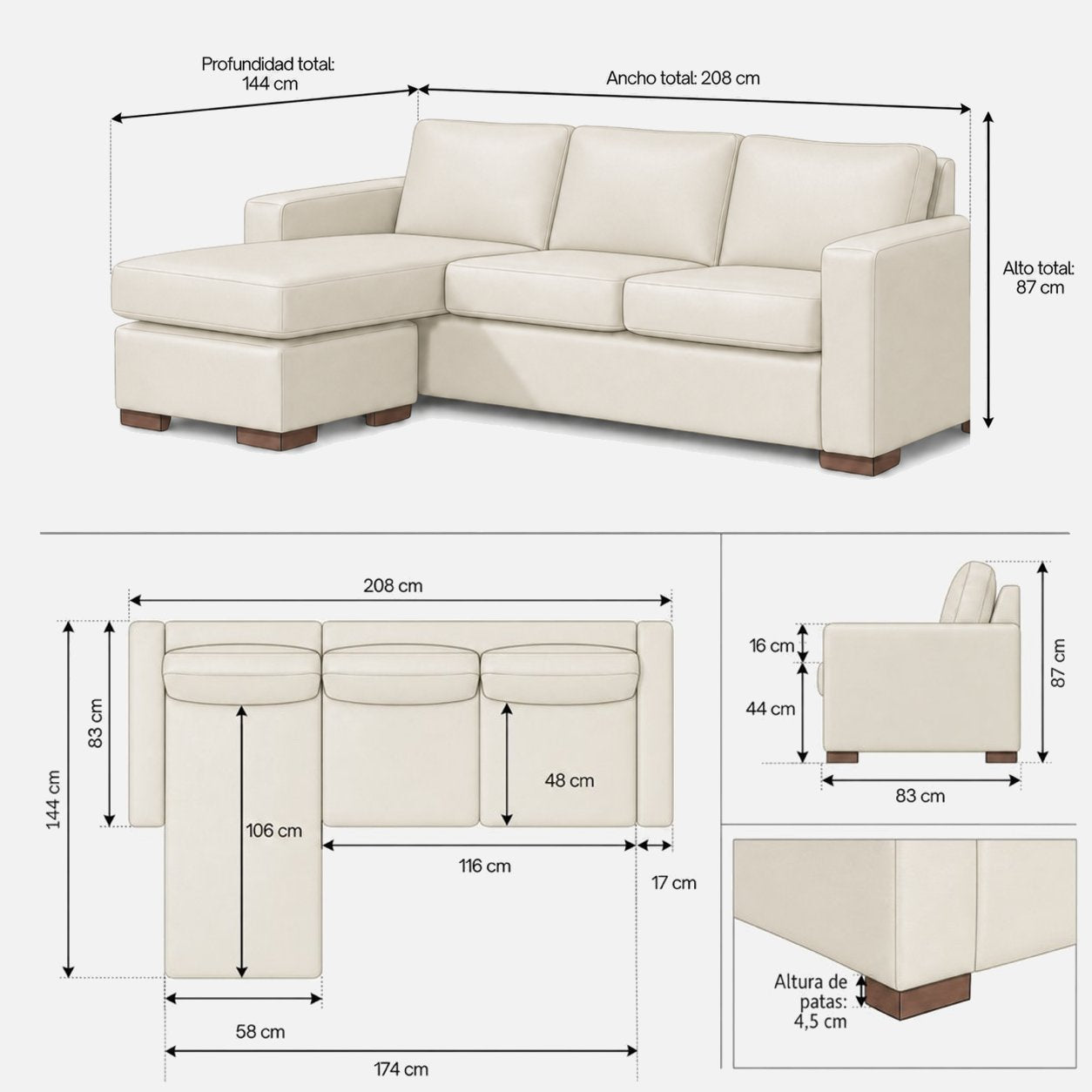 Estilo moderno del seccional Magic | mueblesamerica.cl