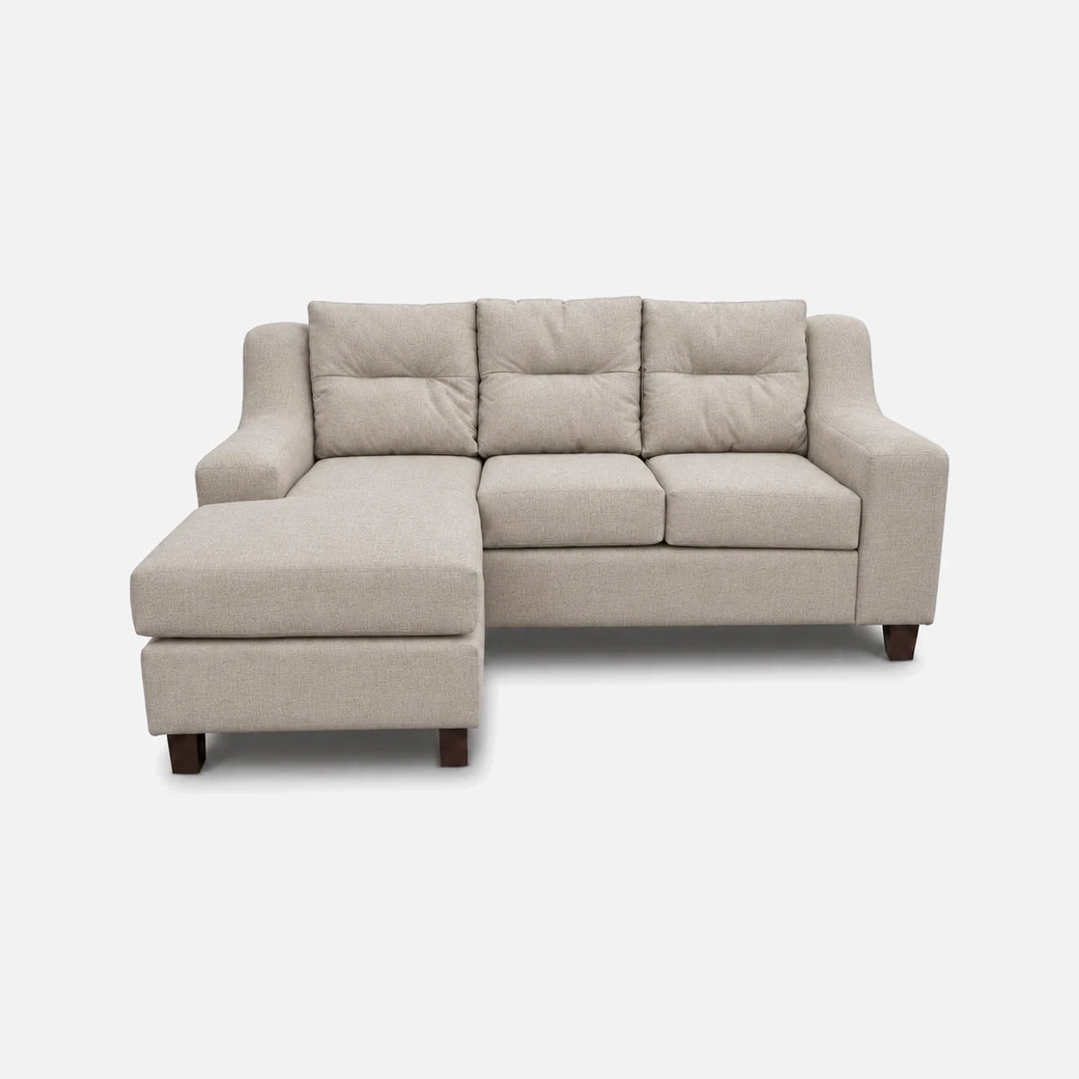 Seccional Martina - Tela Lino Finesse Beige, vista frontal limpia