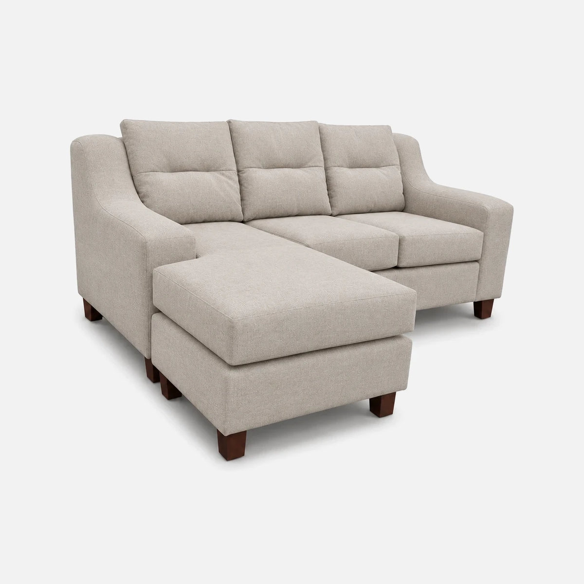 Seccional Martina - Tela Lino Finesse Beige, perspectiva con chaise longue