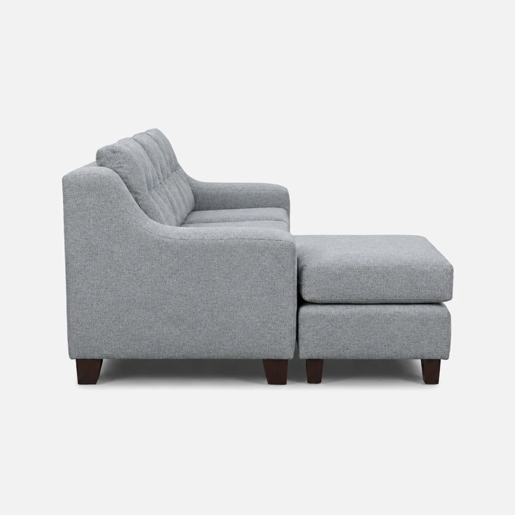 Seccional Martina - Tela Lino Finesse Gris Claro, vista de perfil lateral