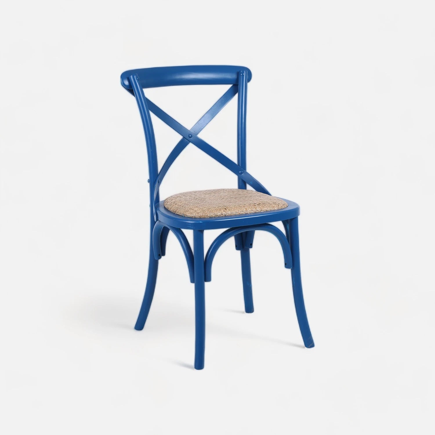 Silla Ratán Recta Azul