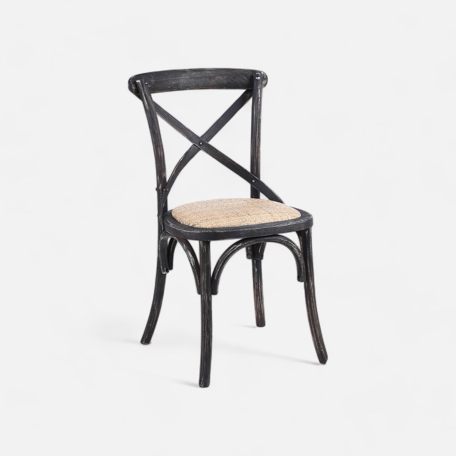 Silla Ratán Recta Negro