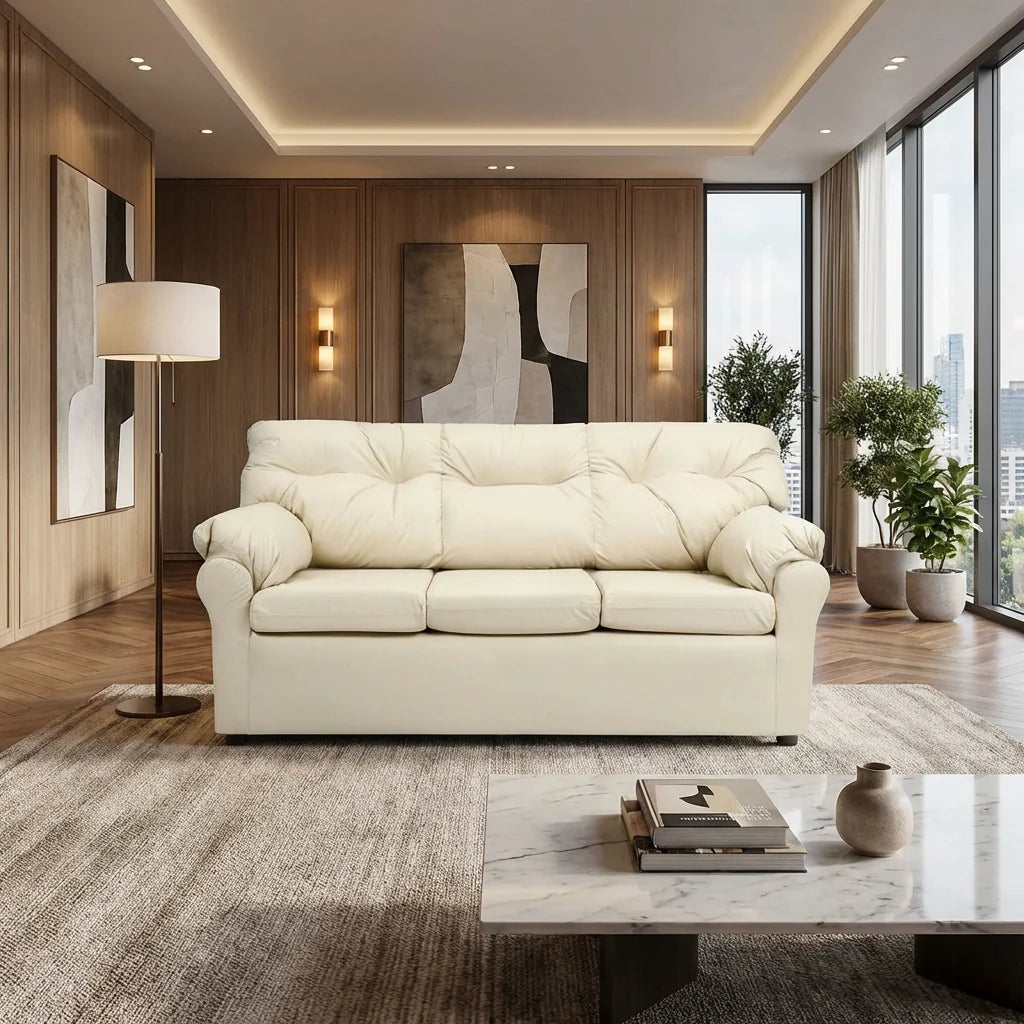 Sofá 3 cuerpos color beige elegante | mueblesamerica.cl