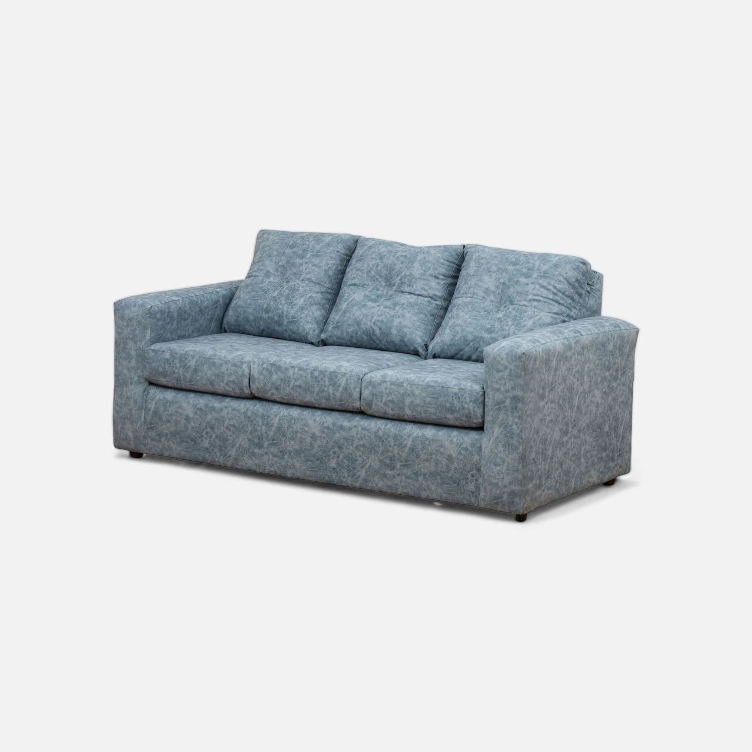 Living Emilia 3 Cuerpos Y 2 Poufs - Cuero Sintético Auris Azul Claro